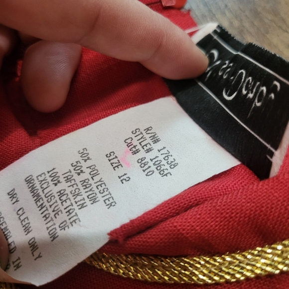 Mrs.Dorby Women's Vintage 80s Gold and Red Star Embellished Zip-Up Dress 12 - Picture 4 of 11